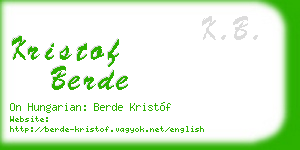 kristof berde business card